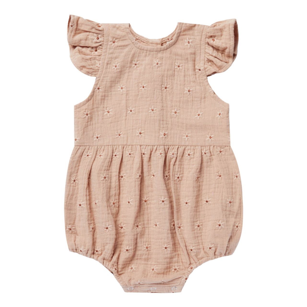 Amelia Cotton and Linen Romper | Peach- Product image n°0