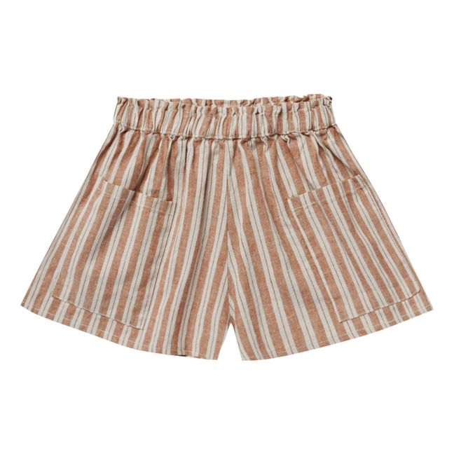 Striped Pocket Shorts Camel