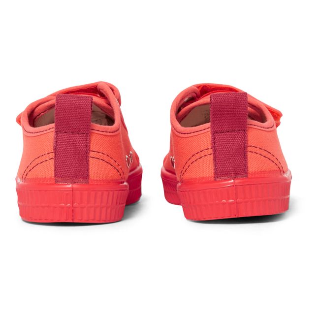 Star Master Contrast Stitch Velcro Sneakers Red