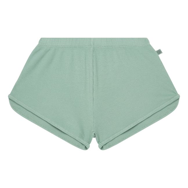  Ribbed Organic Cotton Shorts | Salvia