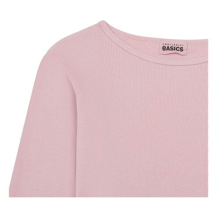 Ribbed Organic Cotton T-shirt Dusty Pink- Product image n°1