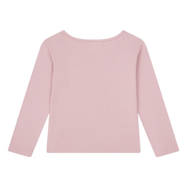 Ribbed Organic Cotton T-shirt Dusty Pink
