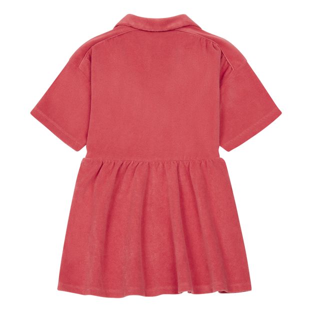 Organic Terry Cloth Dress Coral Hundred Pieces Fashion Teen, Children