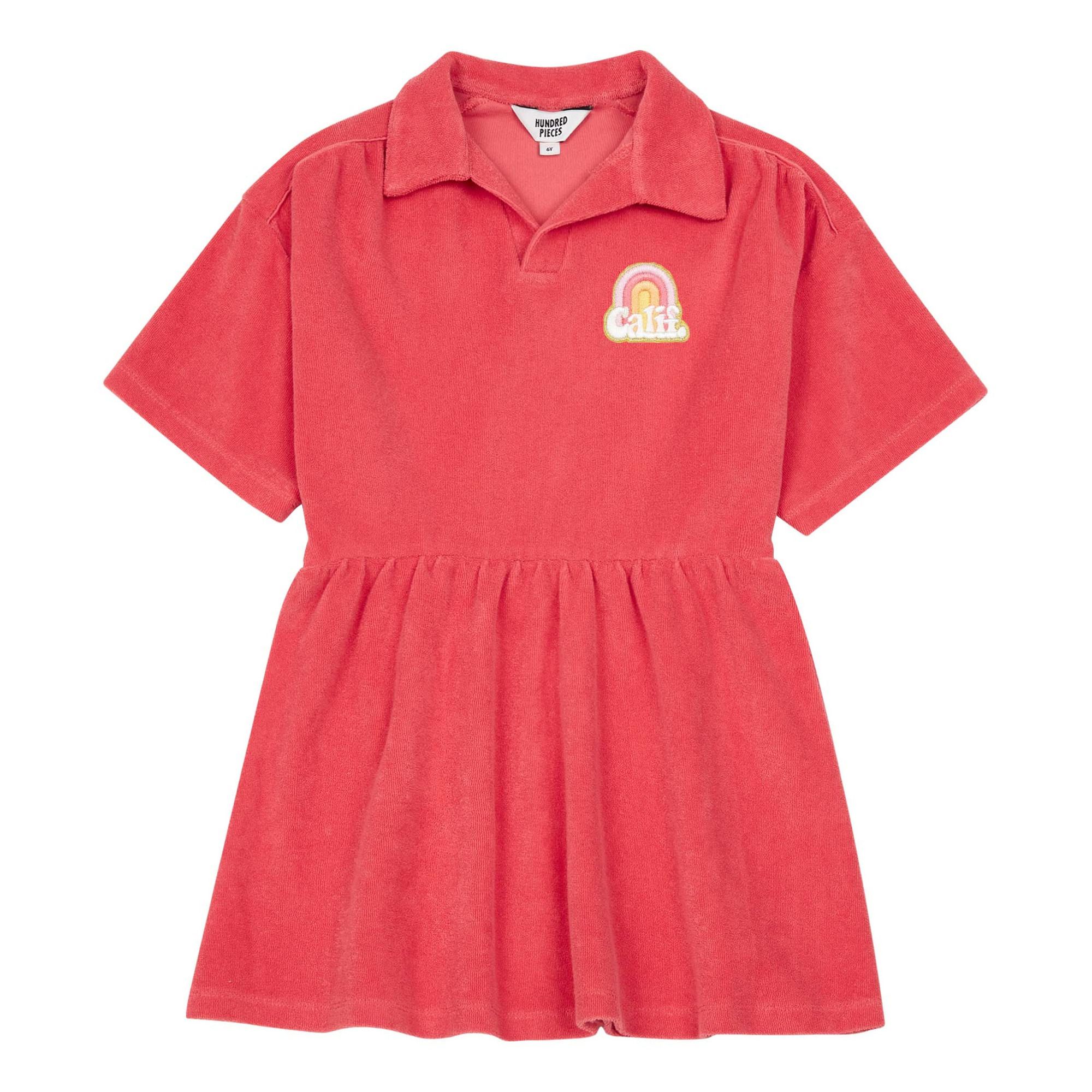 Organic Terry Cloth Dress Coral- Product image n°0