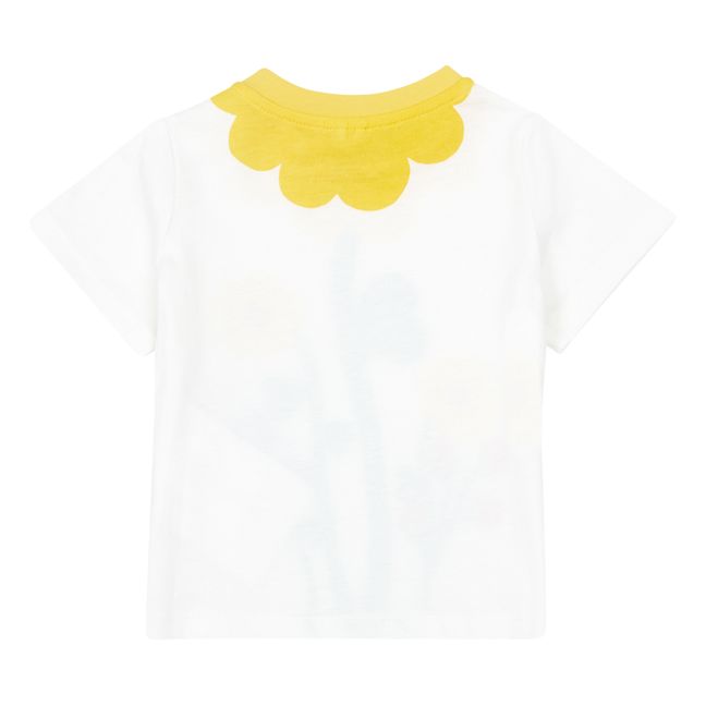 Camiseta Florals con botones de algodón orgánico Amarillo