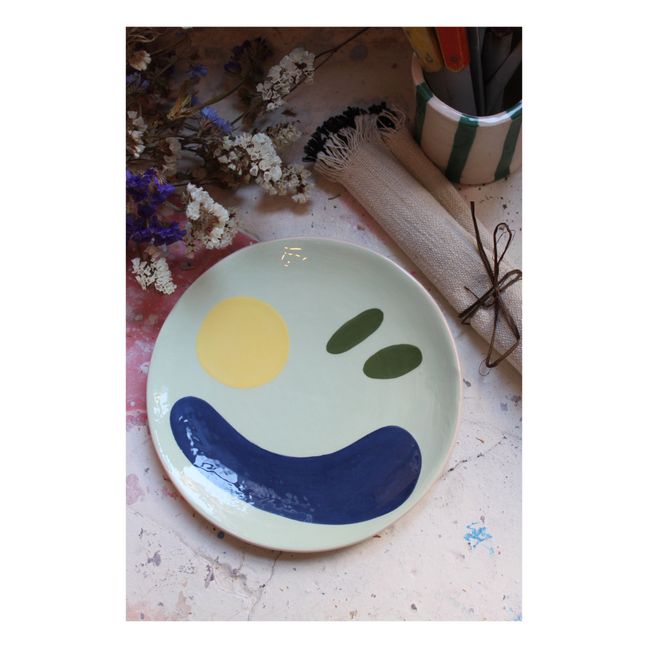 Teller Daphné aus Keramik | Mintgrün