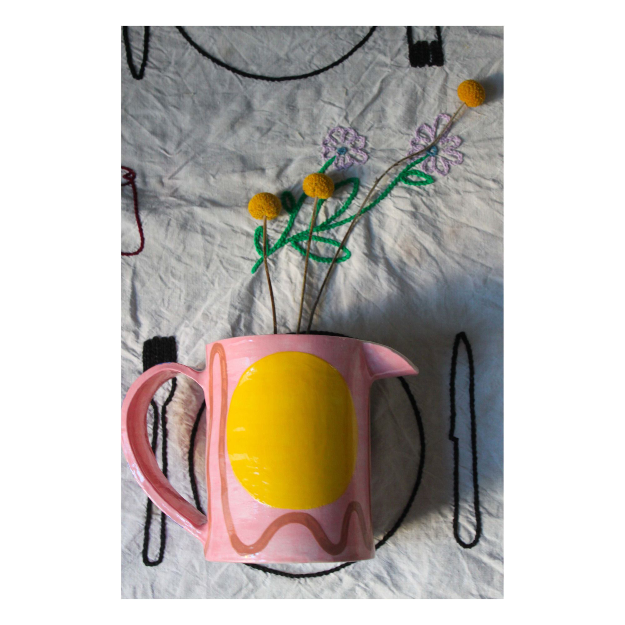Carafe Daphné avec une anse  Rose- Image produit n°2