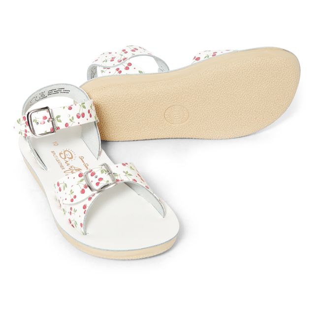 Surfer Waterproof Leather Cherry Sandals White