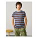 Mogo Striped Linen T-shirt Blue- Miniature produit n°2