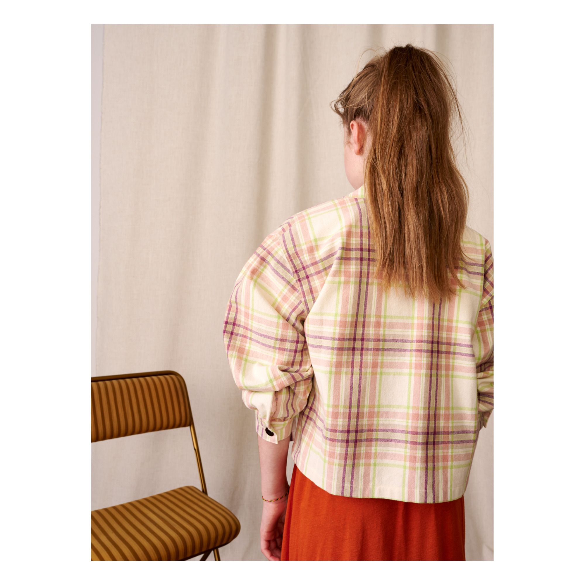 Azukar Checked Jacket Pale pink- Product image n°6