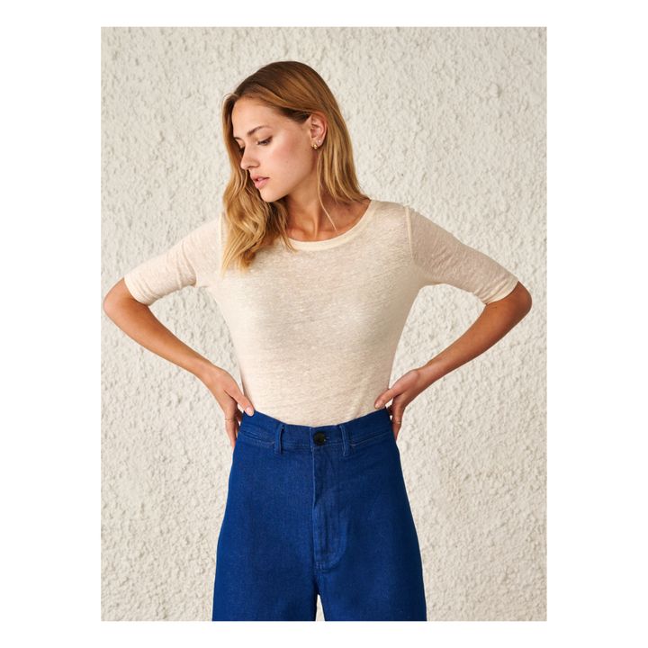 Camiseta de lino Seas - Colección Mujer  | Crudo- Imagen del producto n°6