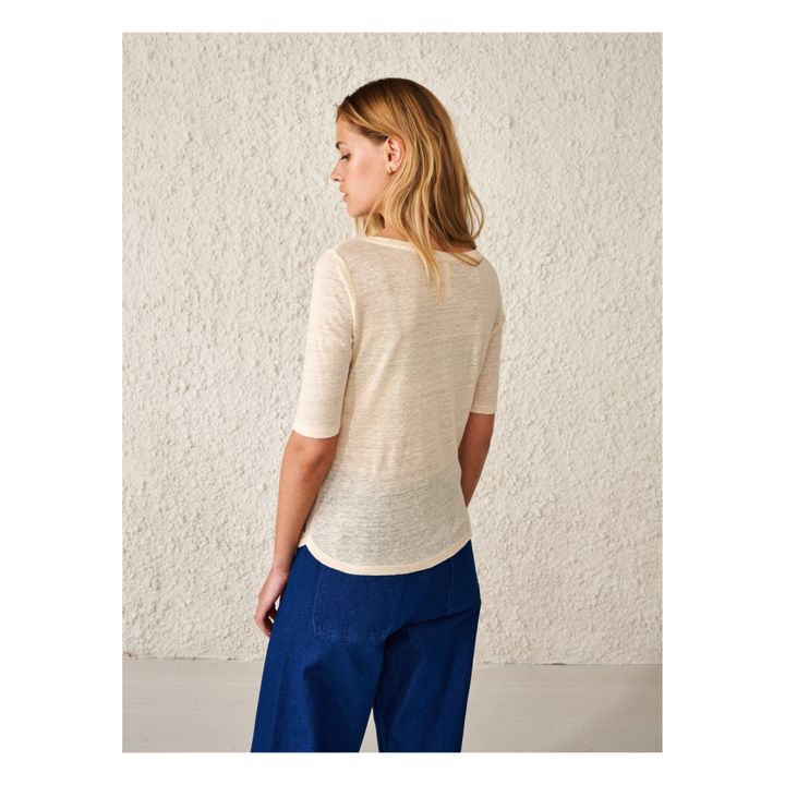 Seas Linen T-shirt - Women’s Collection  | Ecru- Immagine del prodotto n°7