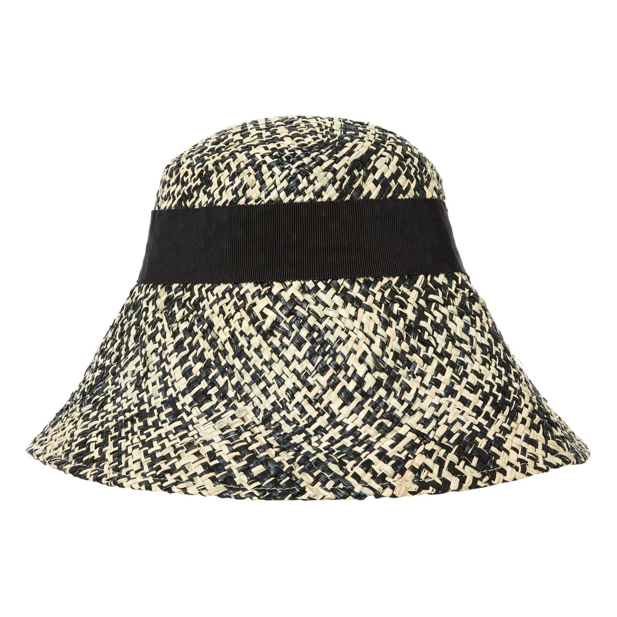 Figolu TwoTone Braided Straw Hat Black Soeur Fashion Adult
