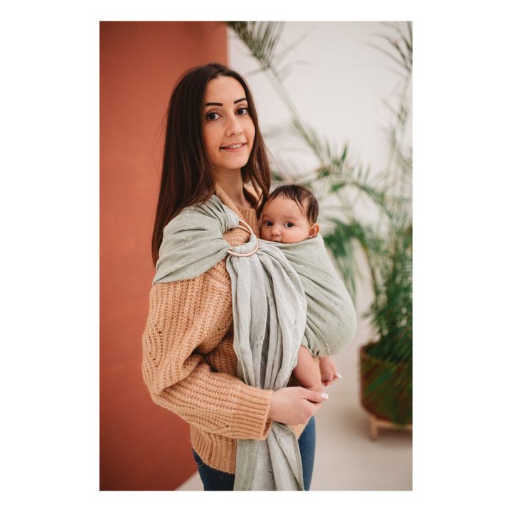 Fascia porta bebè in lino | Verde pistacchio- Immagine del prodotto n°3