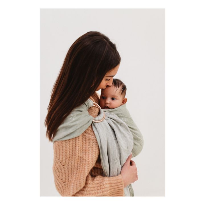 Fascia porta bebè in lino | Verde pistacchio- Immagine del prodotto n°5