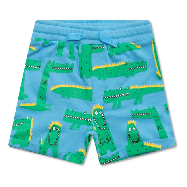Organic Cotton Crocodile Shorts Blu