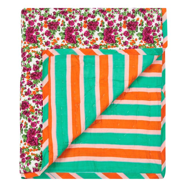 Crawford Flowers Reversible Quilted Throw | Pink