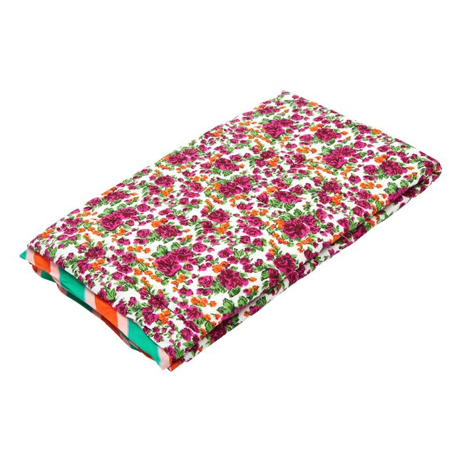 Plaid quilté réversible Crawford Flowers | Rose