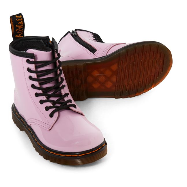 1460 Patent Leather Lace-Up Boots Rosa Palo