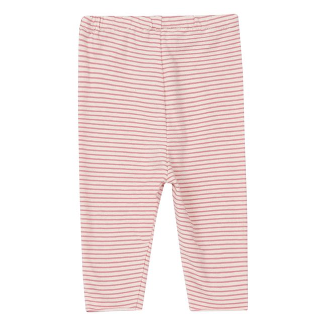 Jersey Striped Leggings Pink