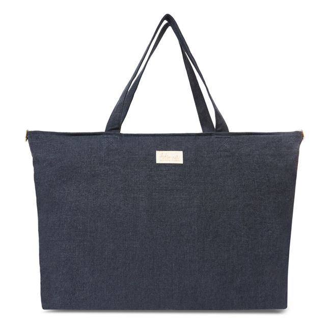 Sac week-end en lin | Bleu marine