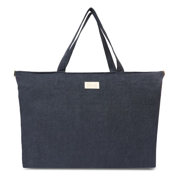 Linen Overnight Bag | Blu marino- Immagine del prodotto n°0