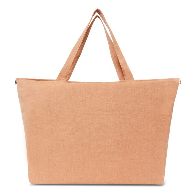 Linen Overnight Bag Terracotta