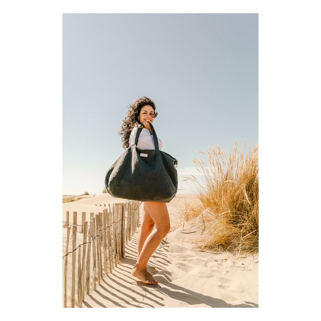 Sac week-end en lin | Bleu marine