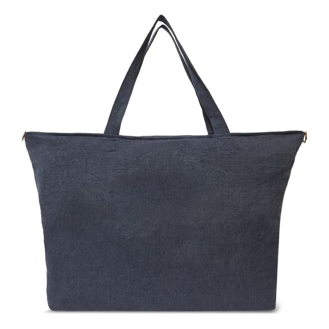 Linen Overnight Bag | Blu marino