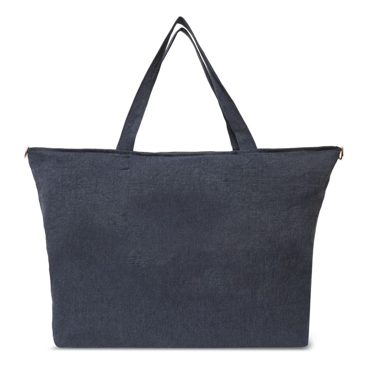 Linen Overnight Bag | Blu marino- Immagine del prodotto n°4