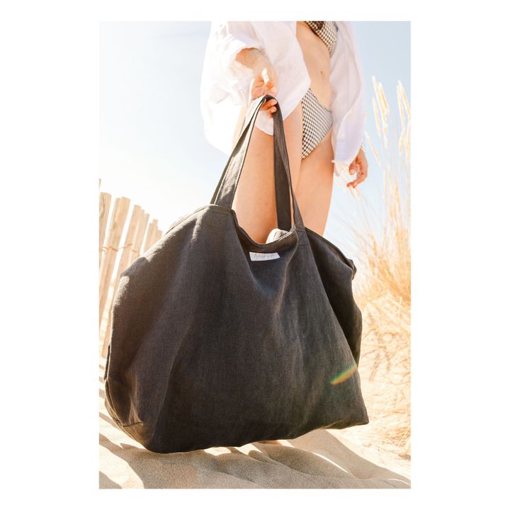 Linen Overnight Bag | Blu marino- Immagine del prodotto n°5