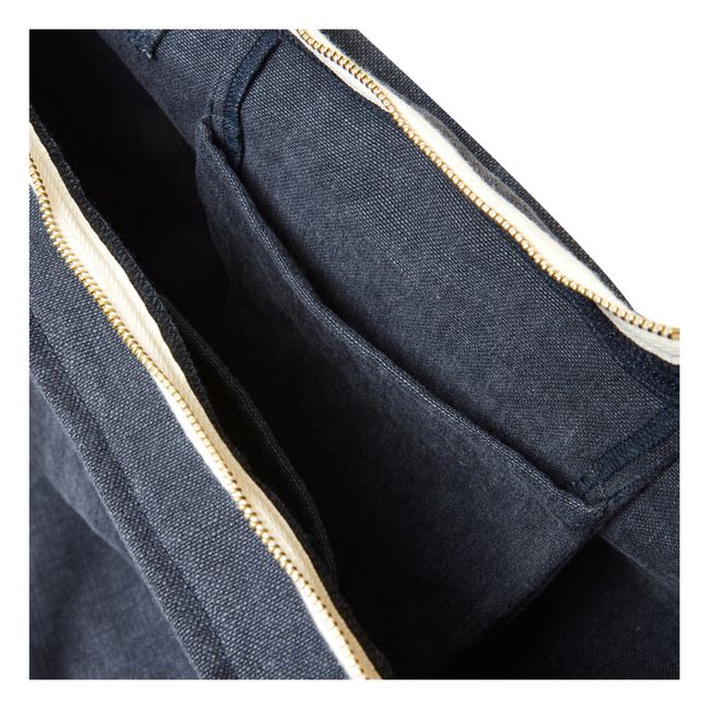 Linen Overnight Bag | Blu marino