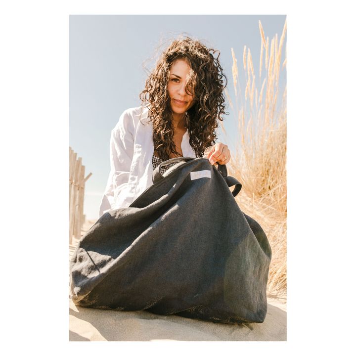 Linen Overnight Bag | Blu marino- Immagine del prodotto n°7