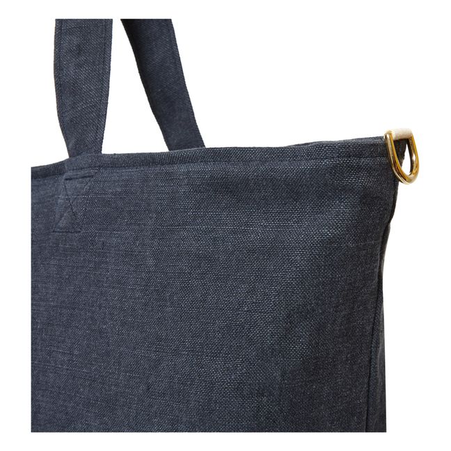 Linen Overnight Bag | Blu marino