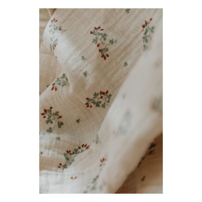 Clover Cotton muslin fitted sheet | Ecru