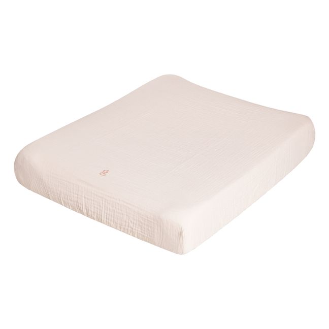 Muslin Cotton Changing Mat Cover | Pale pink