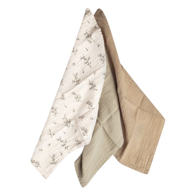 Cotton Muslin Swaddles Bluebell - Set of 3 | Cream