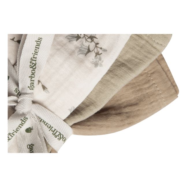 Mantitas en gasa de algodón Bluebell - Set de 3 | Crema