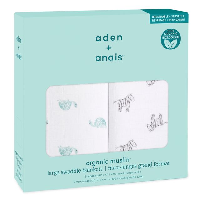 Mantitas maxi de algodón orgánico Animal Kingdom - Pack de 2
