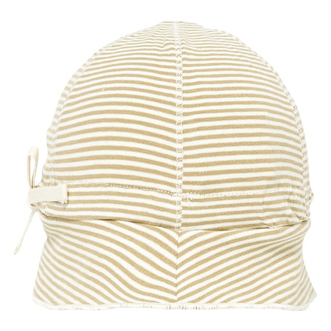 Organic Cotton Striped Bucket Hat Khaki