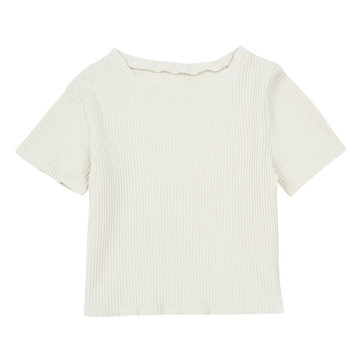 Birch Ribbed Organic Cotton T-shirt  | Off white- Product image n°0