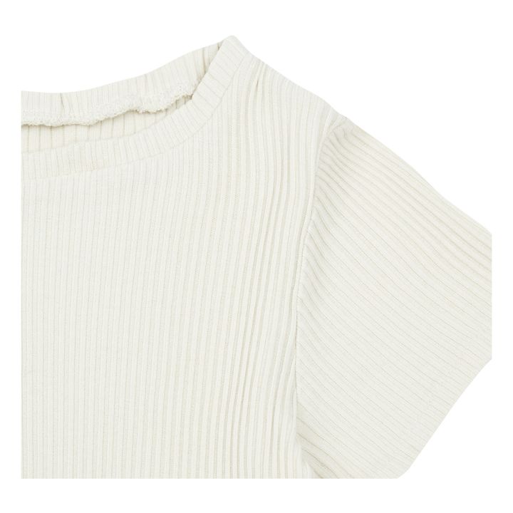 Camiseta algodón orgánico de canalé Bouleau | Blanco Roto- Imagen del producto n°1