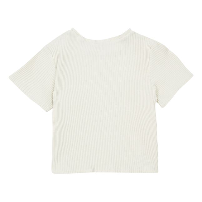 T-Shirt Coton Bio Côtelé Bouleau Blanc cassé