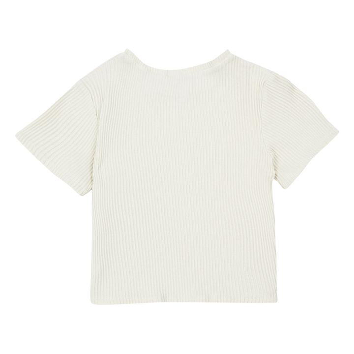 Birch Ribbed Organic Cotton T-shirt  | Off white- Product image n°2