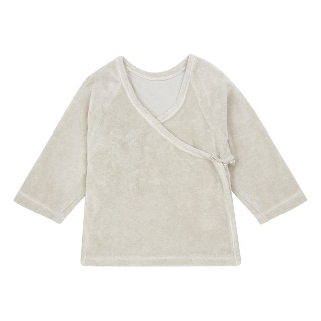 Camiseta cruzada de terciopelo de algodón orgánico Crocus | Gris