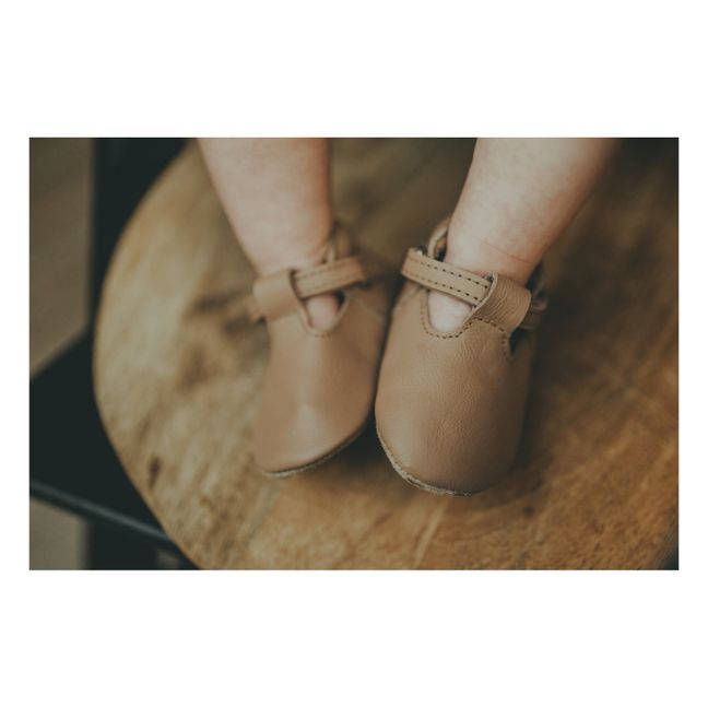 Zapatillas de casa Elia de cuero | Beige