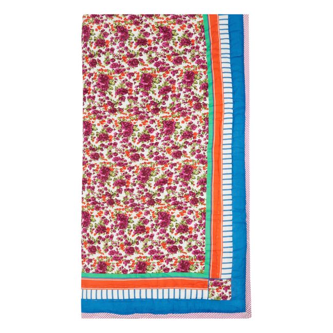 Plaid quilté réversible Crawford Flowers sarong | Rose