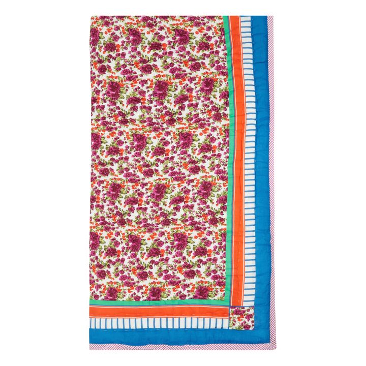 Manta acolchada reversible Crawford Flores de sarong | Rosa- Imagen del producto n°0