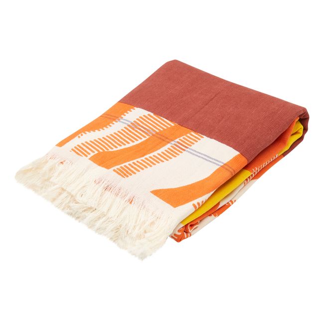 Wave Turkish Towel - Single Naranja