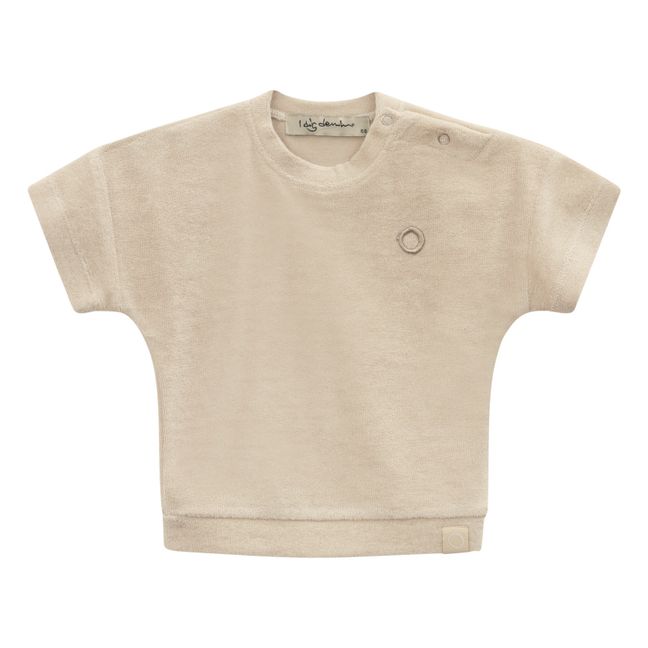 Elbe Terry Cloth Baby T-shirt Beige